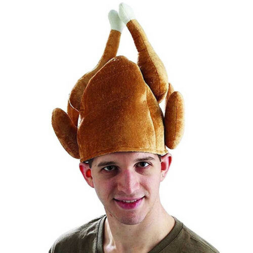 ROASTED TURKEY HAT Thanksgiving Costume Roast Chicken Raw Poultry Bird Trot