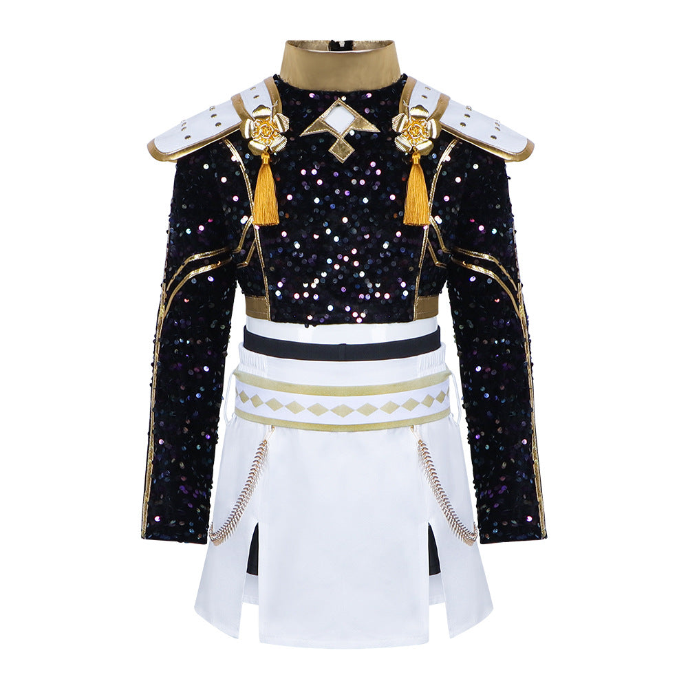K-Pop Group Rumi Costume for Girls, front view on a white background