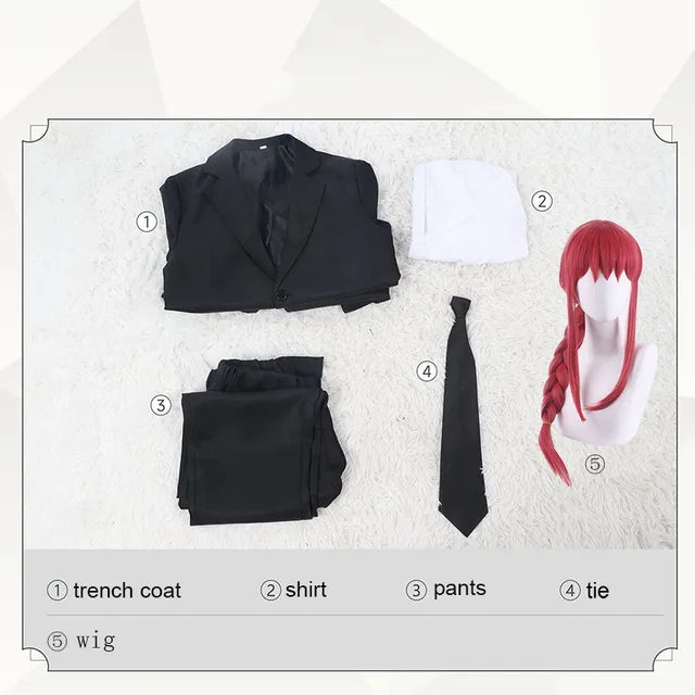 Chainsaw Man Makima Cosplay Costume Women Trench Coat Suit Adult Halloween