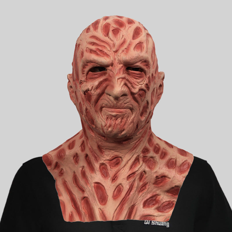 Burned Nightmare Horror Latex Mask for Adults, costume photo 4
