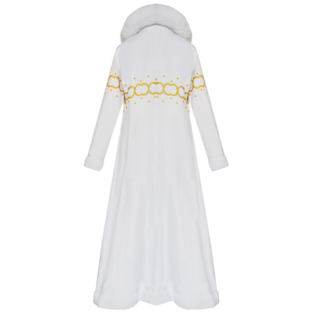 One Piece Nico Robin Cosplay Costume Fur Collar Coat Outfit Adult Halloween
