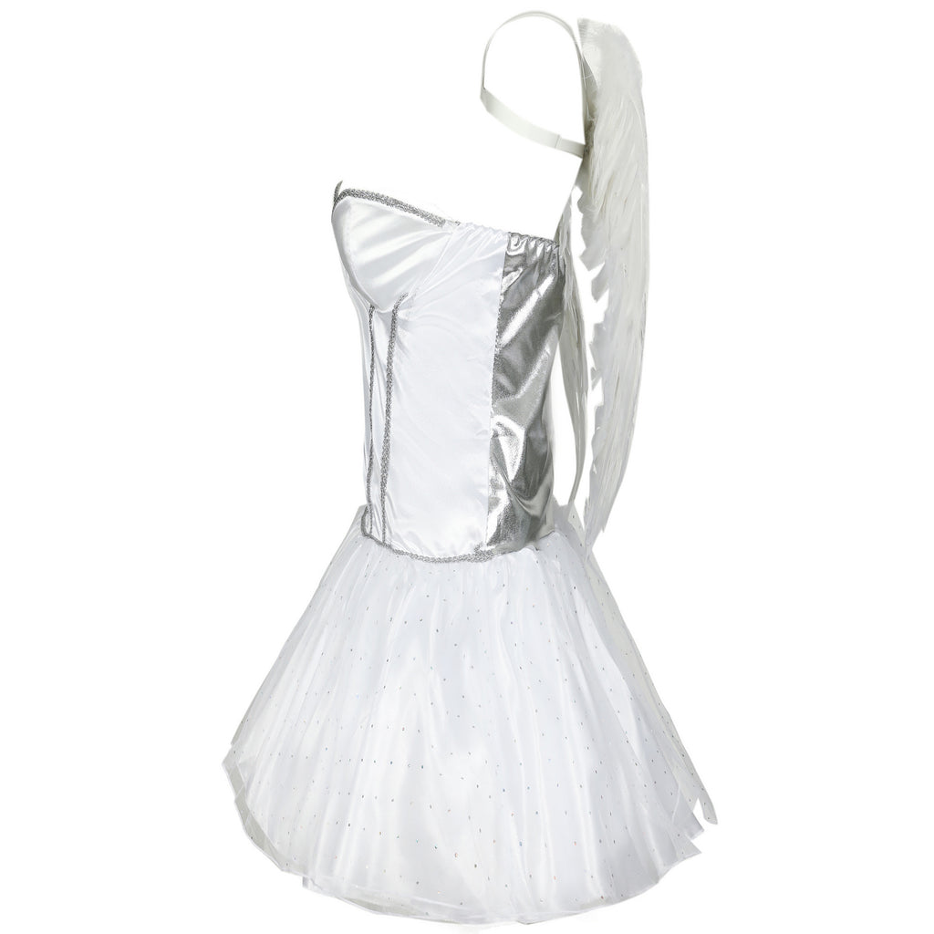 White Angel Fairy Costume for Women, product photo 3 on a white background