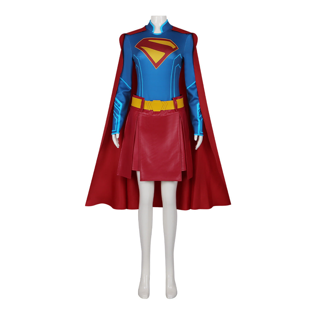 Super Heroine Costume for Adults, front view on a white background