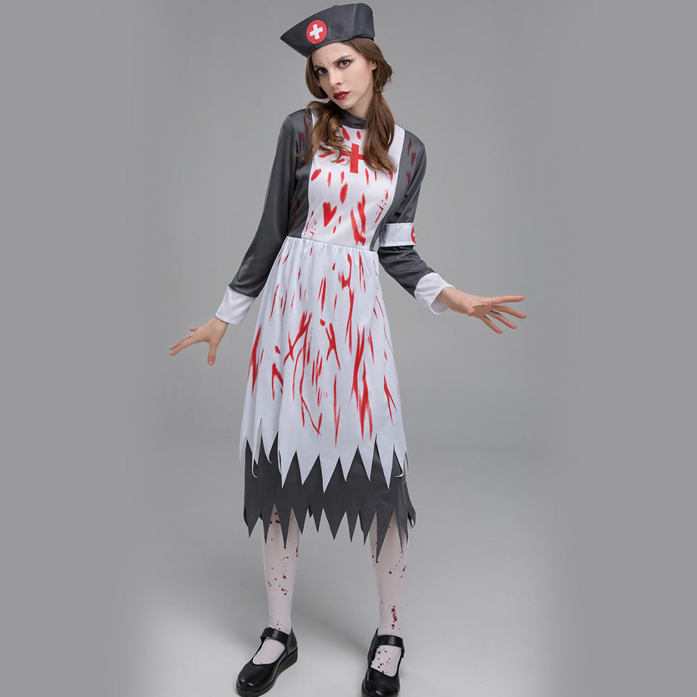Zombie Vampire Nurse Costume for Women, costume photo 3