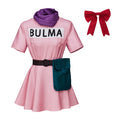 Dragon Ball Bulma Cosplay Costume Women Pink Dress Adult Anime Halloween Outfit