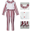 Halloween Red Striped Cosplay Anime Stage Performance Costume