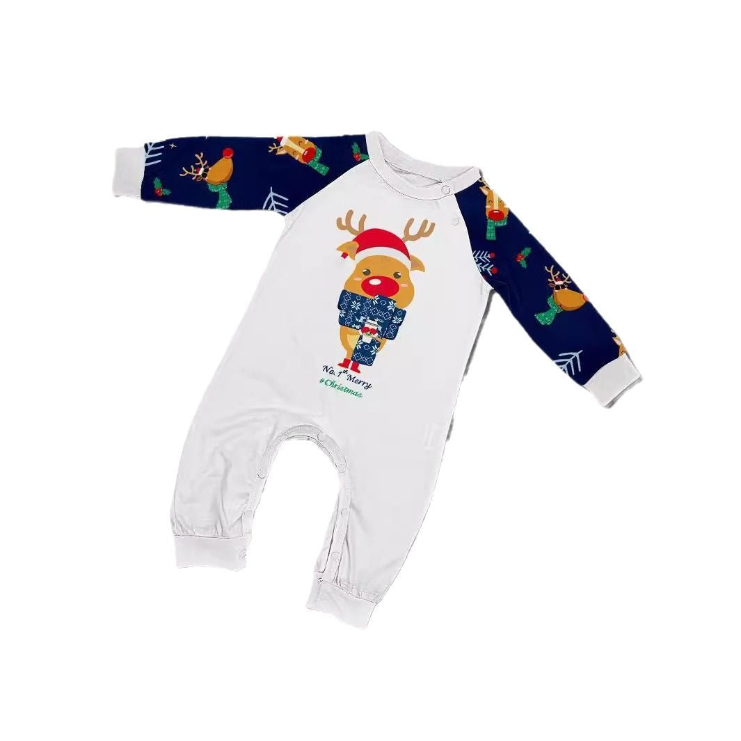 Christmas Deer Letter Scarf, Christmas Family Matching Printed Loungewear Pajamas