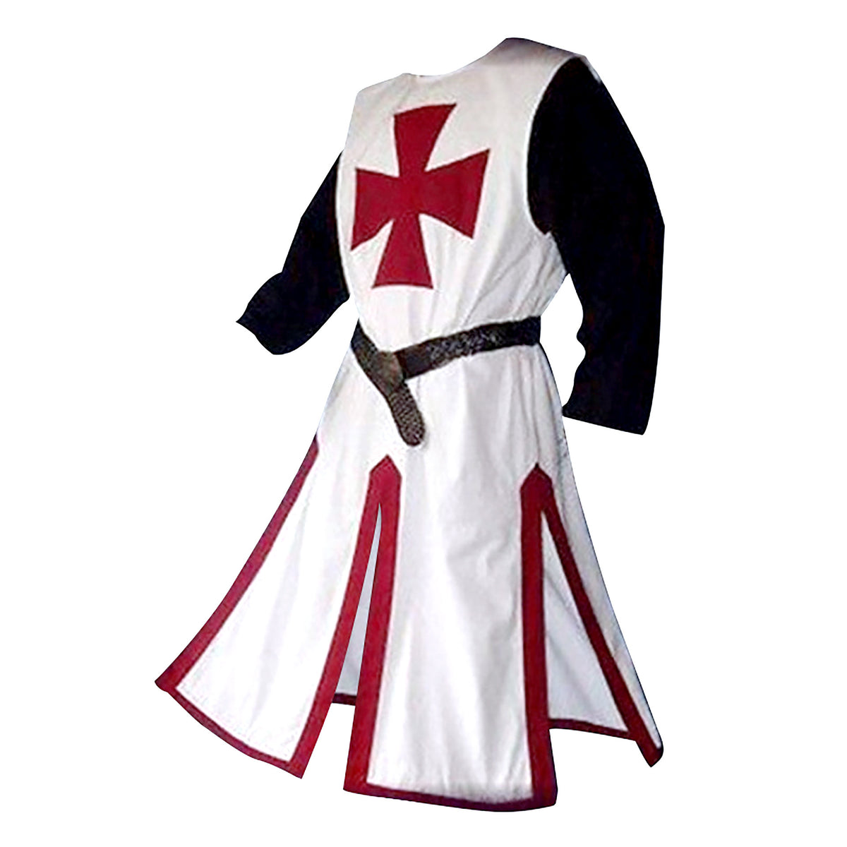 Templar Knight Medieval Corset Top Costume for Men, front view on a white background