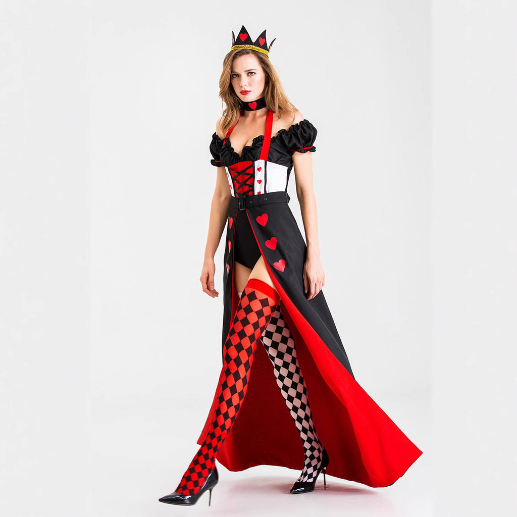 Red Heart Queen Costume Women Halloween Cosplay Devil Vampire Outfit – photo 5