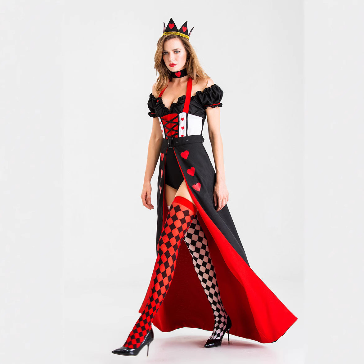 Red Heart Queen Costume Women Halloween Cosplay Devil Vampire Outfit – photo 5