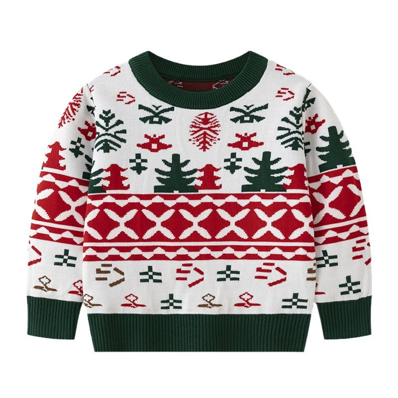 Christmas sweater baby base pullover knit sweater