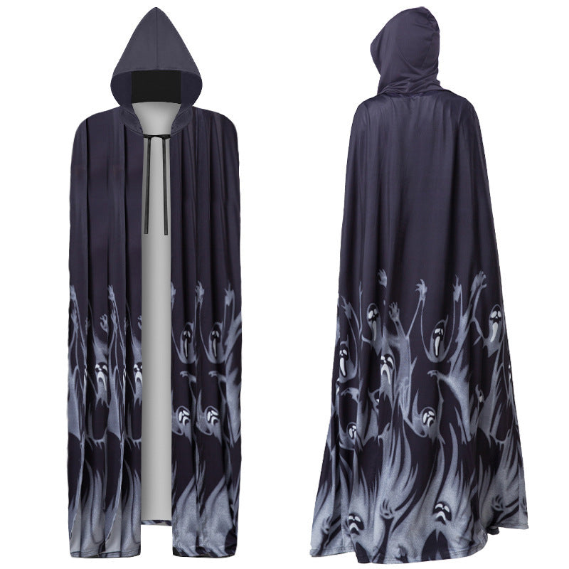 Witch Vampire Wizard Death Cloak for Adults, costume photo 2