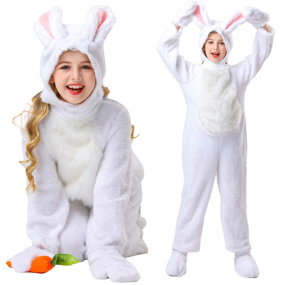 White Rabbit Animal Onesie for Kids, product photo 5 on a white background