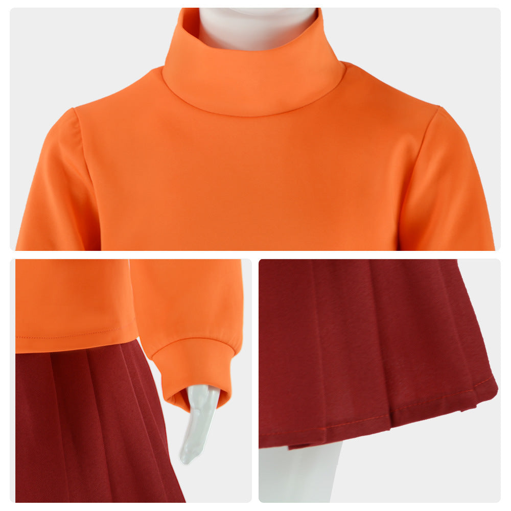 Orange Sweater Detective Costume for Girls, costume photo