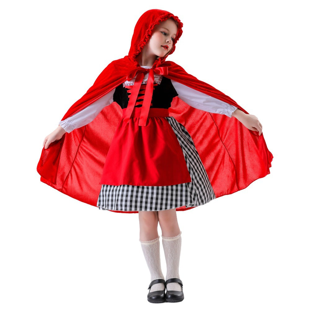 Little Red Riding Hood Big Bad Wolf Costume for Kids, product photo 5 on a white background