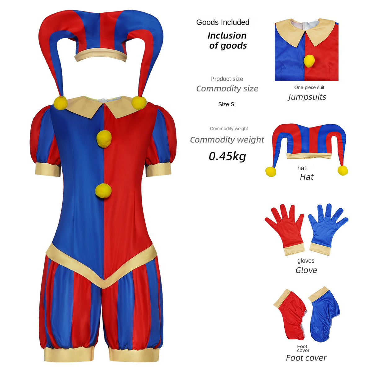 The  Digital Circus Pomni Clown Cosplay Costume Jumpsuit