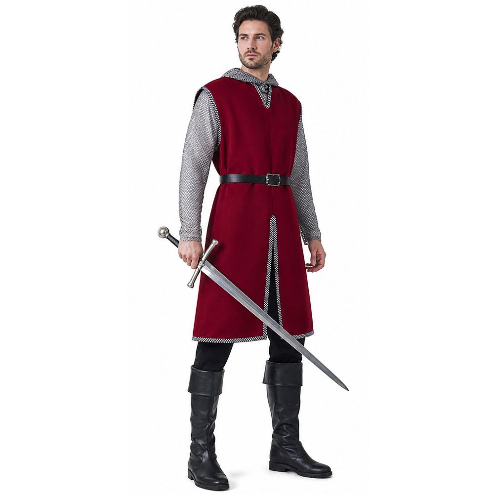 Medieval Knight Warrior Costume for Men, product photo 5 on a white background