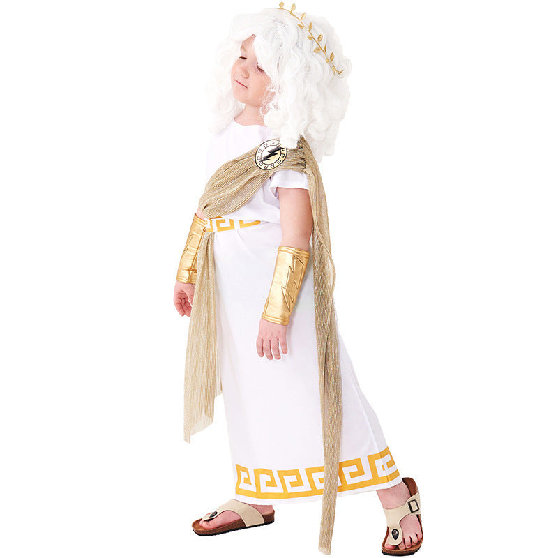 Greek God Zeus Costume for Boys, product photo 3 on a white background