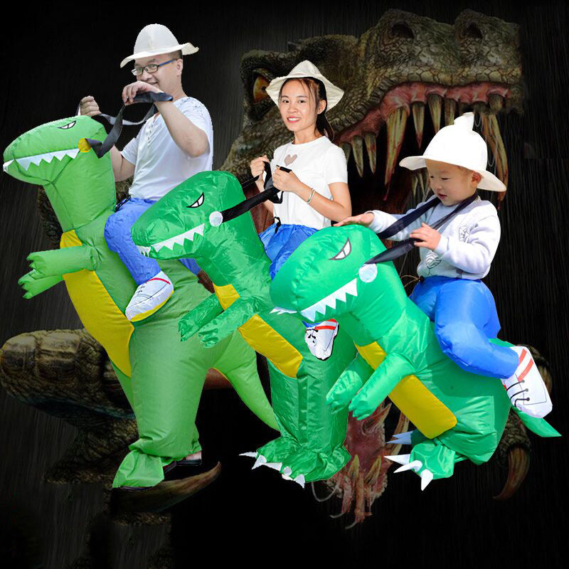 Tiktok Children's 3D Dinosaur Inflatable Clothes Adult Riding Tyrannosaurus Rex Riding Net Red Inflatable Clothes