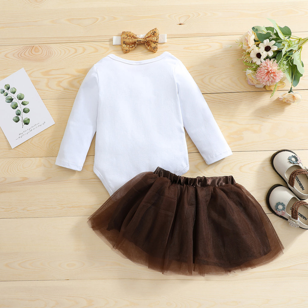 Children Clothing Set For Girls Toddler Infant Turkey Thanksgiving Day Romper