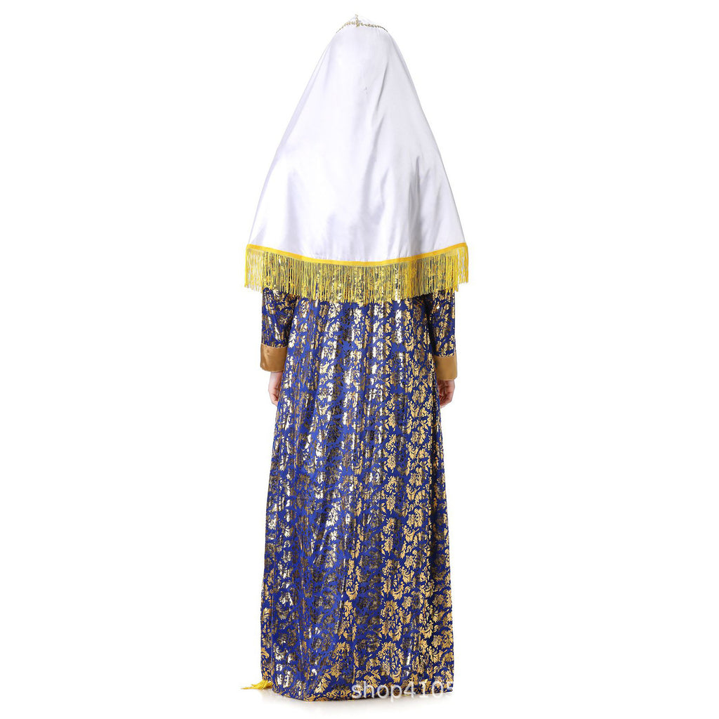 Greek Goddess Arabian Court Queen Costume for Women, product photo 5 on a white background