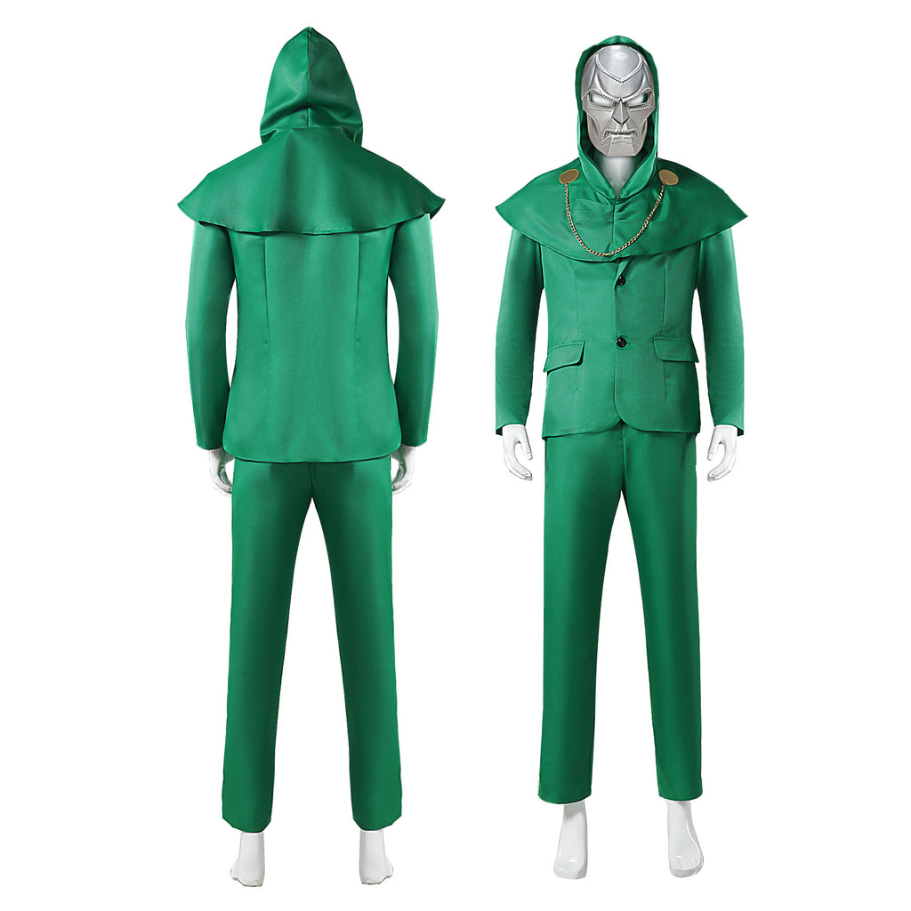 Doctor Doom Costume Avengers Doomsday Green Hooded Cape Cosplay Adult Halloween