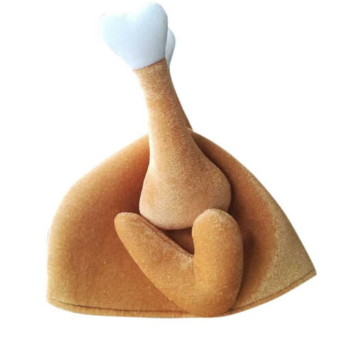 ROASTED TURKEY HAT Thanksgiving Costume Roast Chicken Raw Poultry Bird Trot