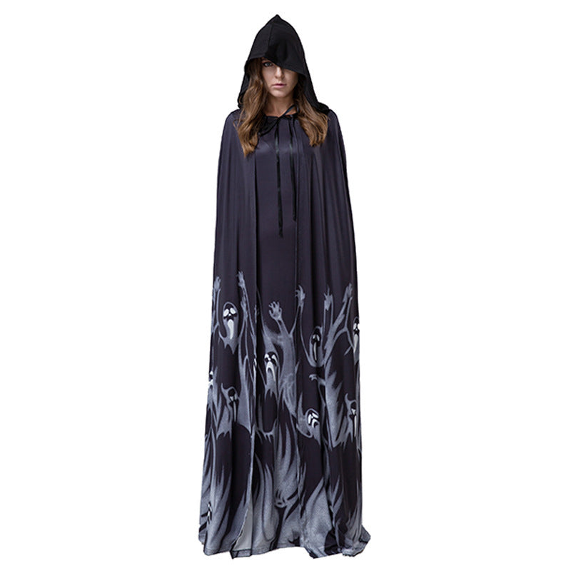 Witch Vampire Wizard Death Cloak for Adults, product photo 4 on a white background