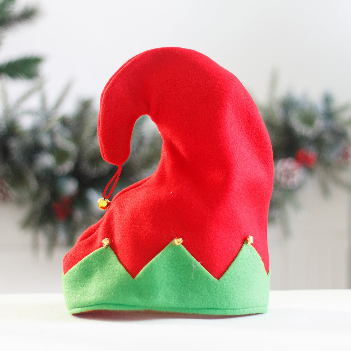 New Christmas elf hat Christmas elf style hat red green hat velvet bell holiday party