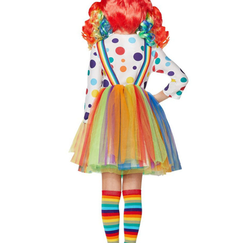 Creepy Clown Costume for Girls, product photo 2 on a white background