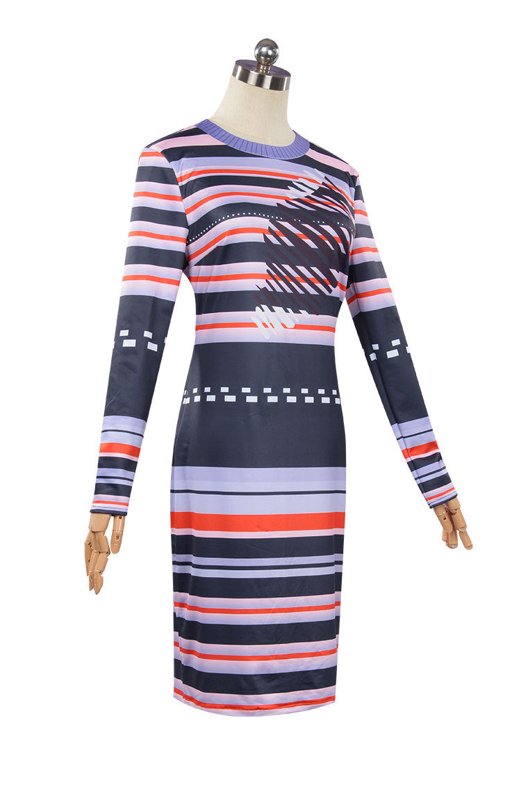 Astrid Striped Dress for Girls and Women, product photo 5 on a white background