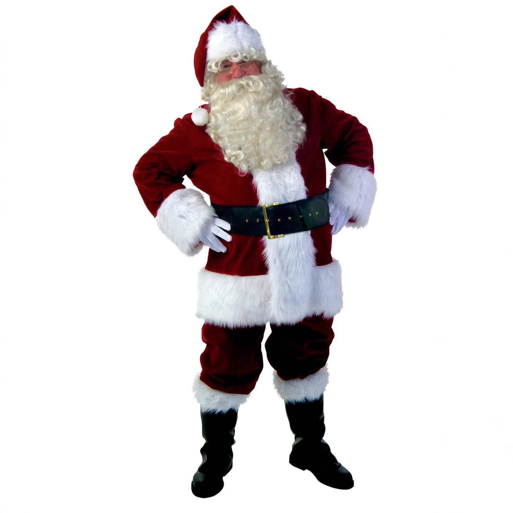 Santa Claus Suit Costume Adult Red Christmas Holiday Party Outfit