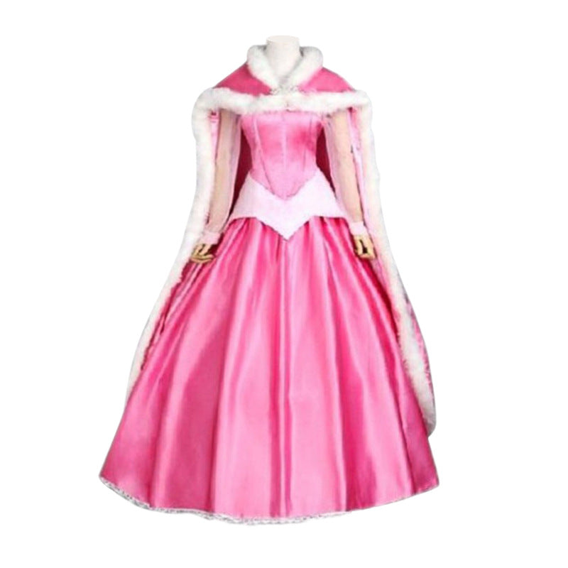 Pink Princess Gown for Women, front view on a white background
