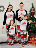 Christmas Deer Snowflake Letter Print Matching Family Pajamas Home Wear