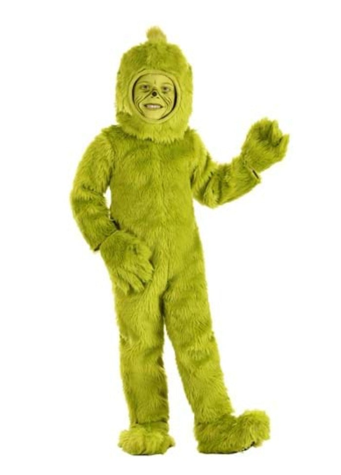 Halloween Green Monster Grinch Cosplay Costume Santa Claus with Furry Pants Outfit Role Play Clothing Wholesale