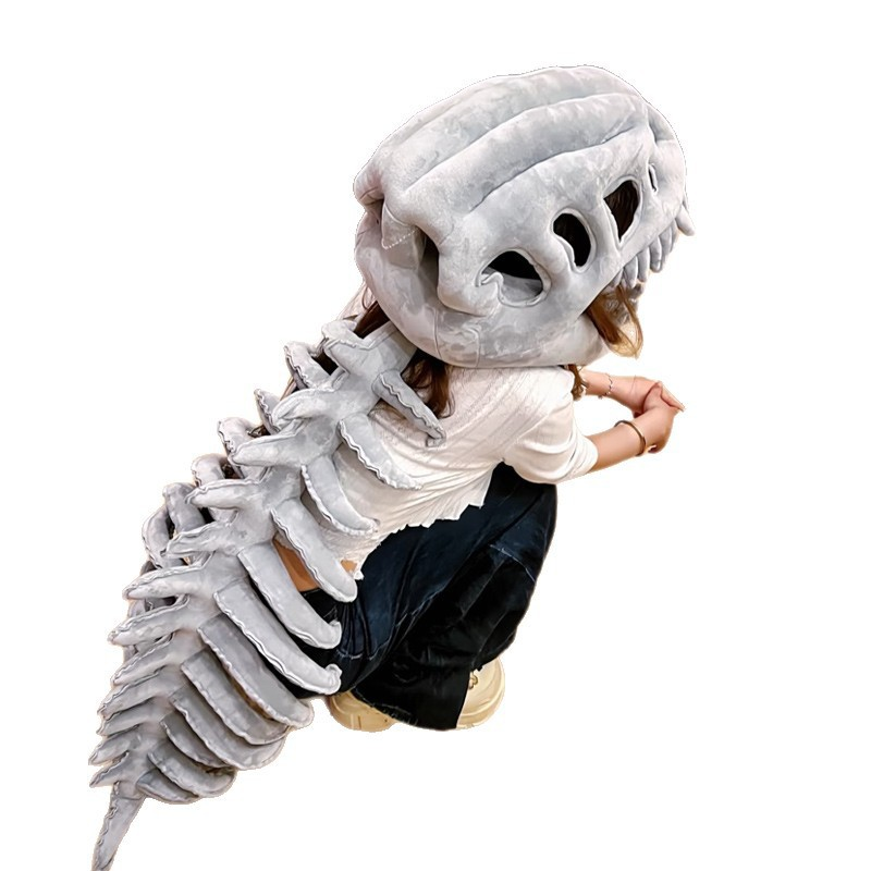 Dinosaur Skeleton T-Rex Hoodie Costume for Adults, product photo 2 on a white background