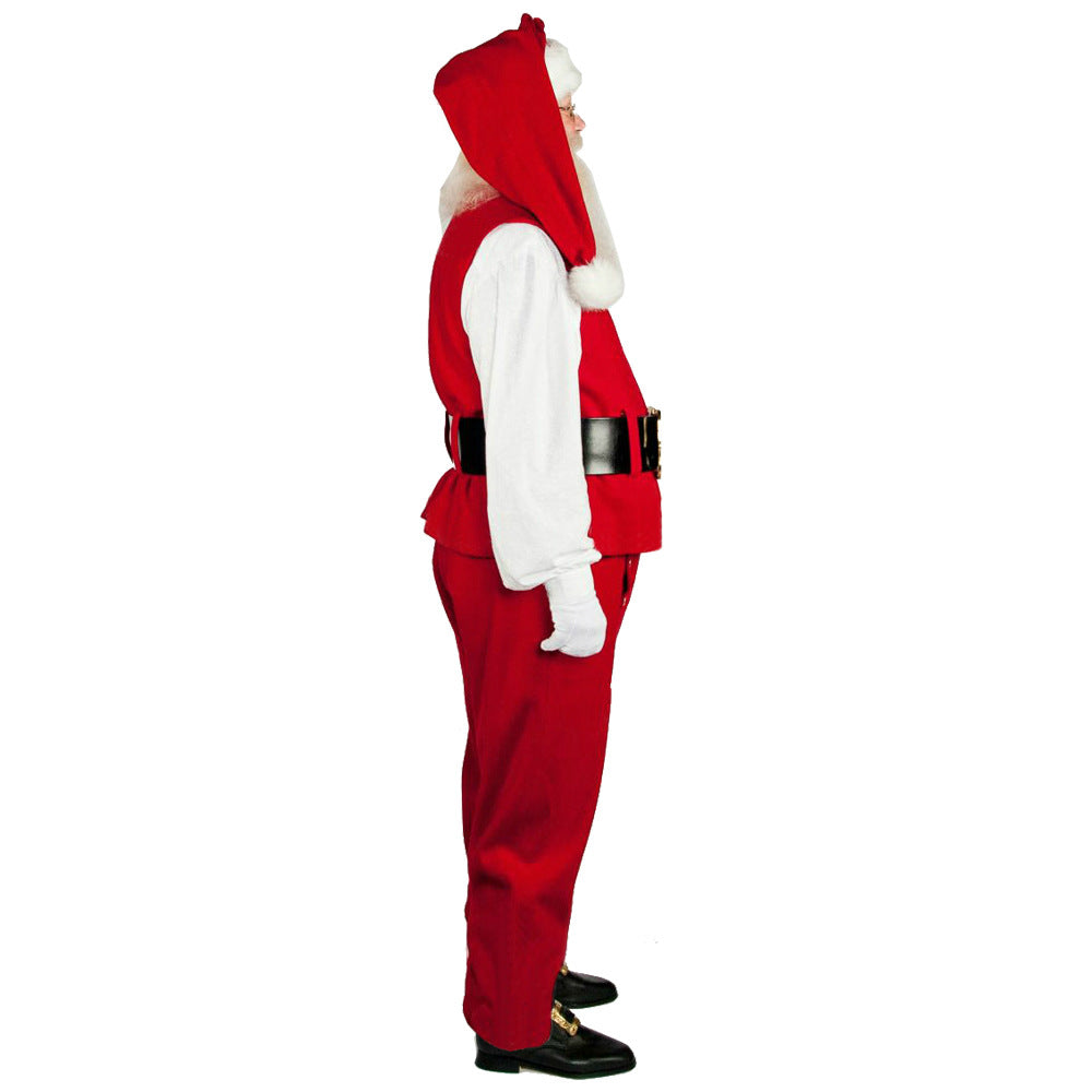 Santa Claus Costume Adult Men Women Velvet Christmas Holiday Outfit