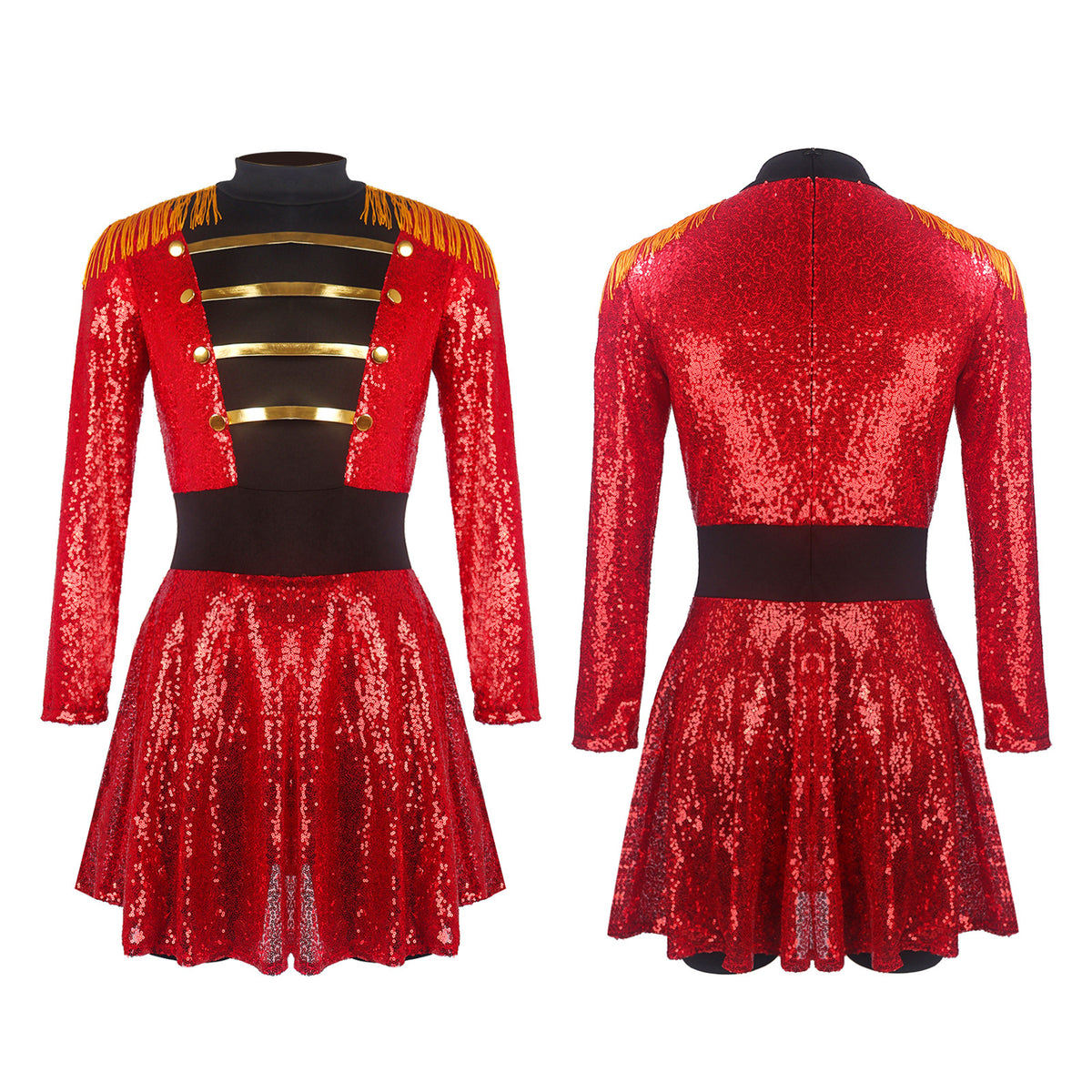 Circus Ringmaster Costume for Adults, front view on a white background