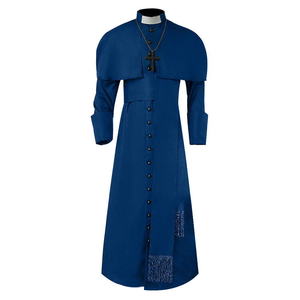 Medieval Priest Clergyman Father Robe for Adults, product photo 3 on a white background