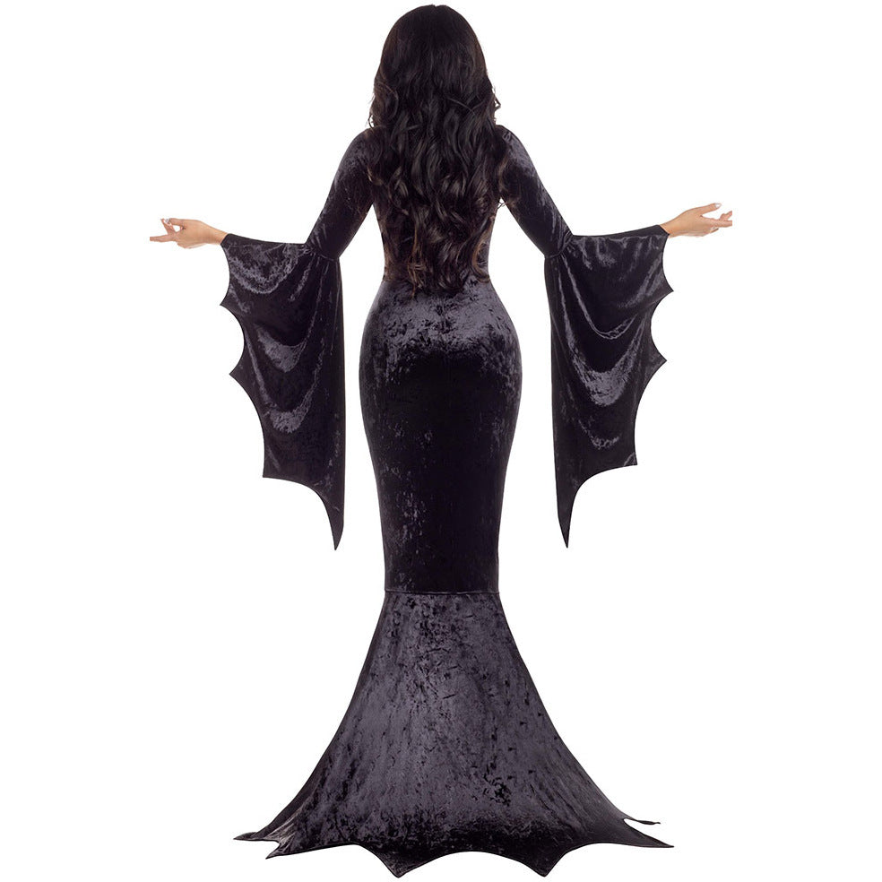 Bat Witch Ghost Bride Costume for Women, product photo 2 on a white background