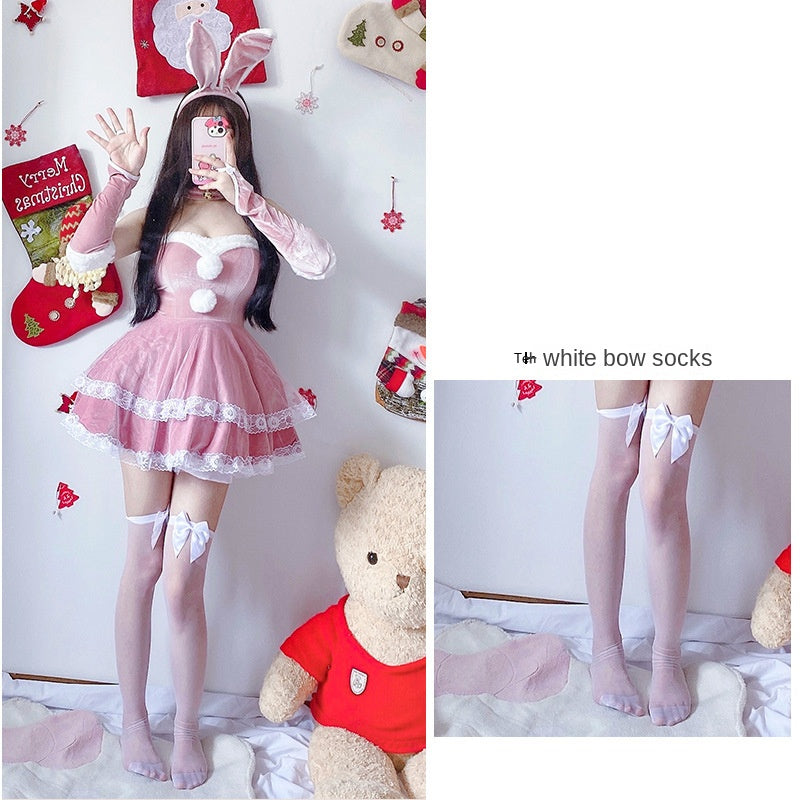 Christmas Bunny Maid Costume for Women, costume photo 6