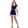 Rainbow Striped Clown Costume for Women, product photo 3 on a white background