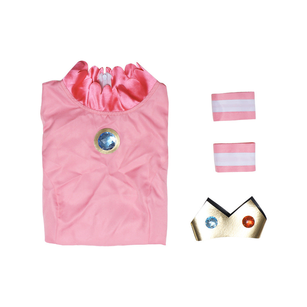 Princess Peach Daisy Rosalina Costume Women Dress Super Mario Halloween XS-3XL – Pink
