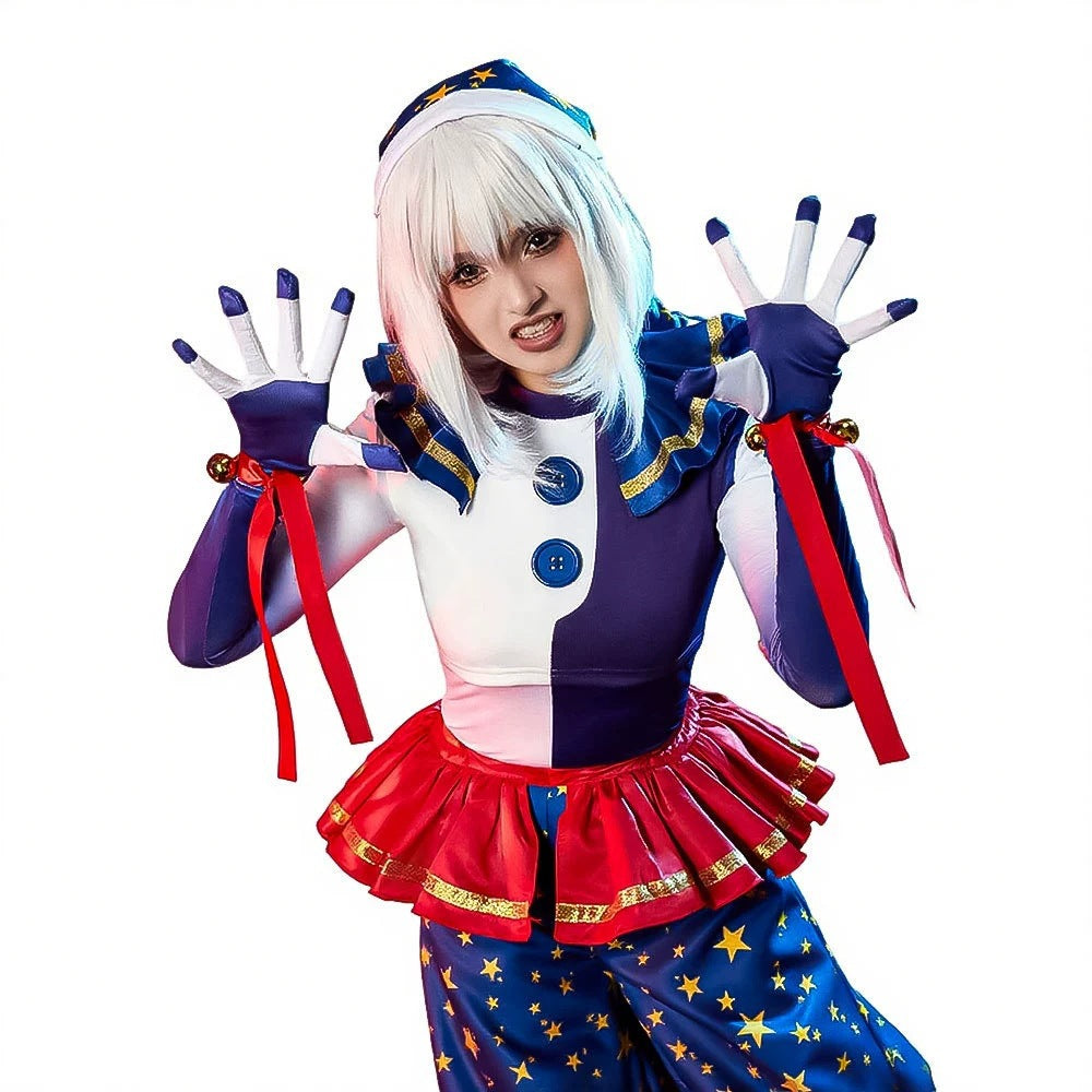 Moonlit Villain Clown Costume for Adults, product photo 2 on a white background