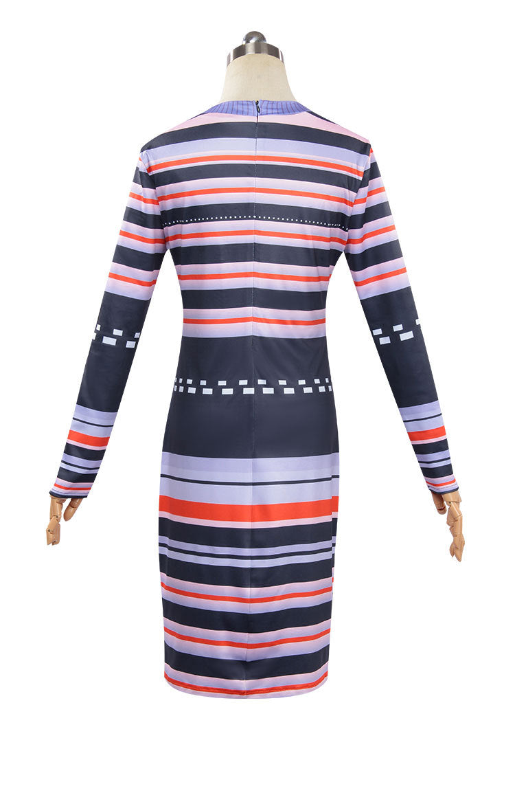 Astrid Striped Dress for Girls and Women, product photo 4 on a white background