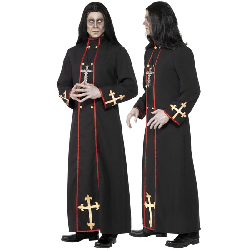 Medieval Wizard Priest Cleric Robe for Men, costume photo 2