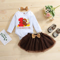 Children Clothing Set For Girls Toddler Infant Turkey Thanksgiving Day Romper