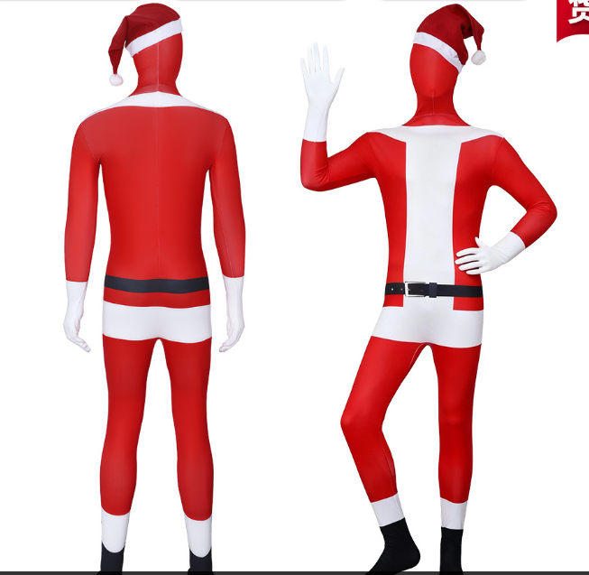 Santa Claus tight jumpsuit men's role-playing costume