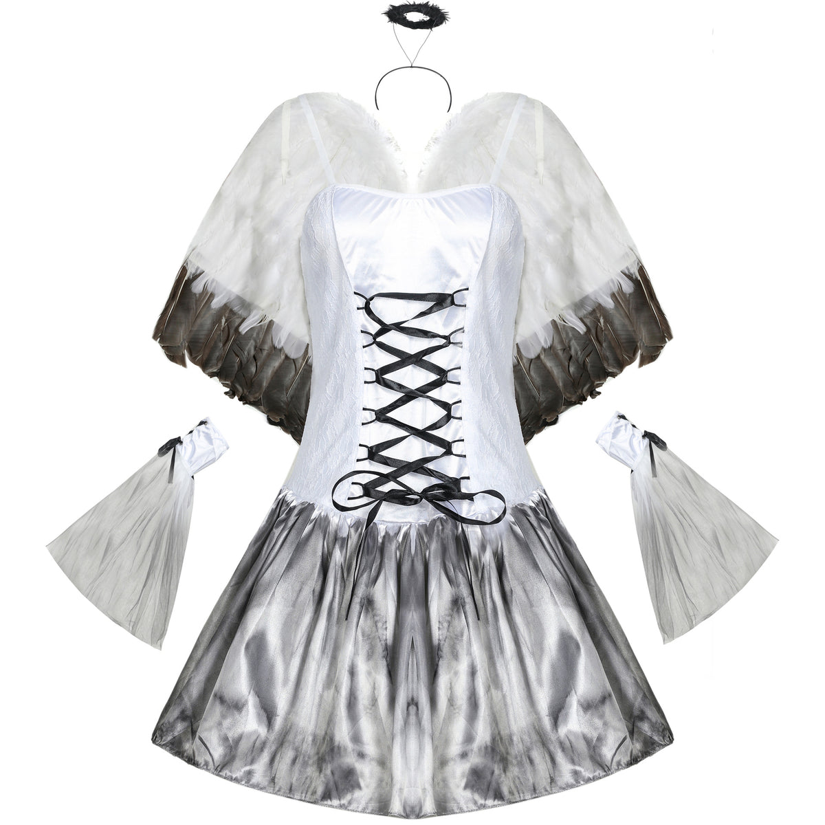 Dark Angel Zombie Costume for Adults, product photo 6 on a white background