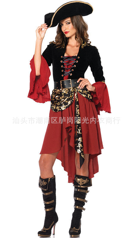 Pirate Queen Costume Women Halloween Cosplay Outfit Role Play Uniform – photo 4